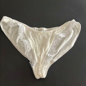 Vintage Fantasia Morgan Taylor white cotton panty w lace size 6
